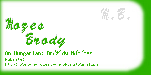 mozes brody business card